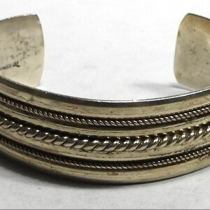 Vintage Sterling Silver Navajo Cuff Bracelet